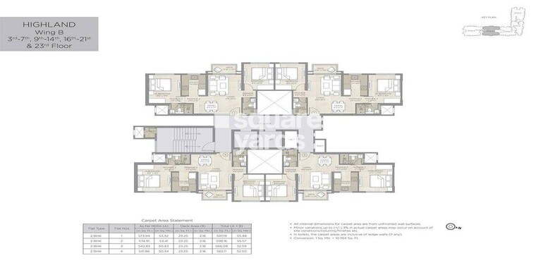 Floor Plan, hiranandani-highland 2 Bedroom 800 Sq.Ft. Apartment In Powai Mumbai 10019681