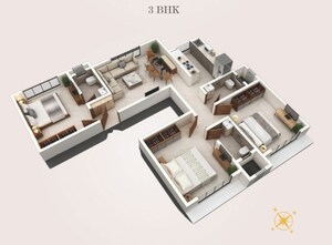 Floor Plan in 3 BHK Apartment at Mamtora Shree Hari Krupa, Malad West – for Sale