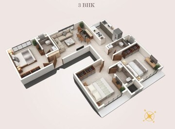 Floor Plan in 3 BHK Apartment at Mamtora Shree Hari Krupa, Malad West – for Sale