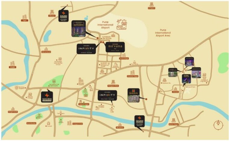 Map Location, shubh-nirvana 3 Bedroom 1750 Sq.Ft. Apartment In Viman Nagar Pune 10020512