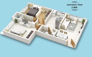 Floor Plan in 2 BHK Apartment at Mamtora Shree Govind Krupa, Malad West – for Sale