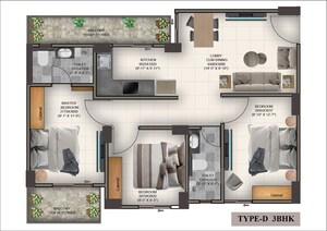 Floor Plan in 3 BHK Apartment at Advitya Homes, Sector 143 – for Sale