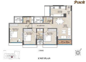 Floor Plan in 3 BHK Apartment at Bharat Alta Vistas, Andheri West – for Sale