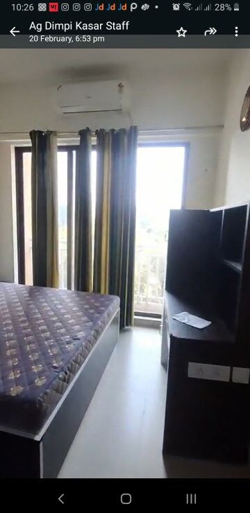 Bedroom in 3 BHK Apartment at Harmony Signature Towers, Owale – for Rent
