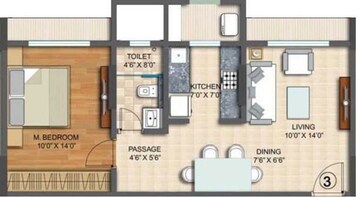 Floor Plan in 3 BHK Apartment at Spenta Palazzio, Sakinaka – for Rent