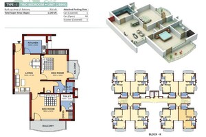 Floor Plan in 2 BHK Apartment at NBCC Heights, Sector 89 – for Sale