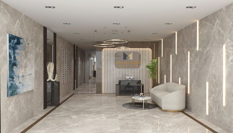 Living Room, spm-midtown 2 Bedroom 980 Sq.Ft. Apartment In Shirgaon Thane 10021631