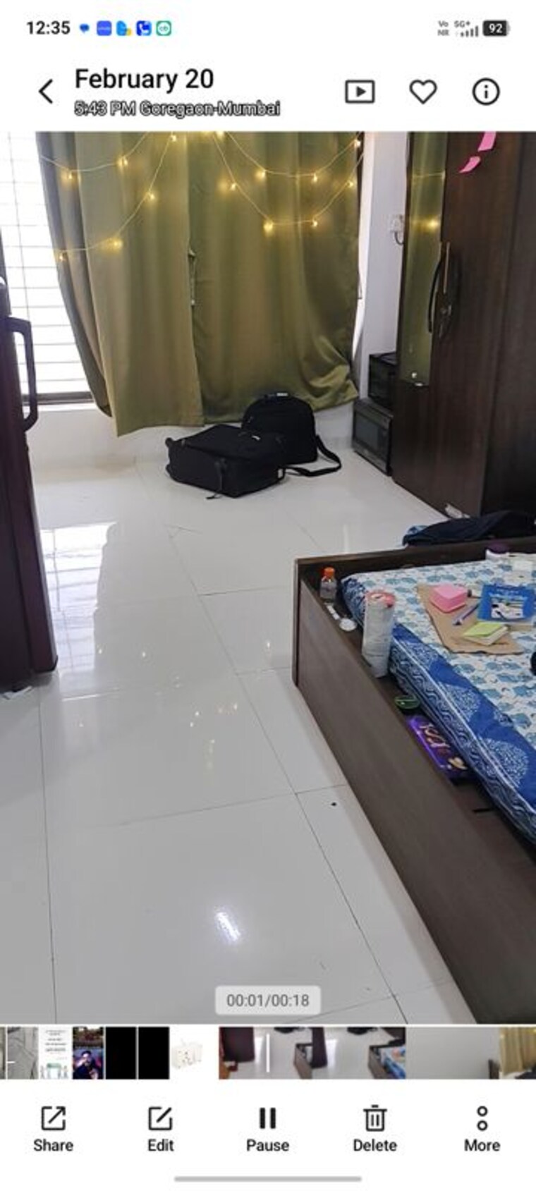 Master Bedroom, aarey colony 1 RK 227 Sq.Ft. Apartment In Aarey Colony Mumbai 10021766