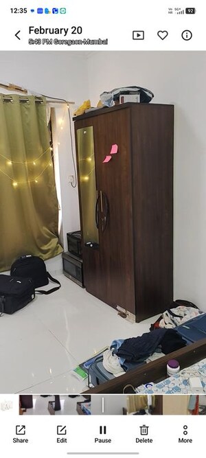 Master Bedroom in 1 RK Apartment at Aarey Colony – for Rent