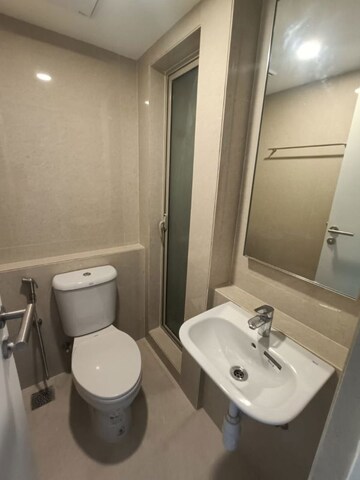 Bathroom in 1 BHK Apartment at Hiranandani Estate Solitaire C, Ghodbunder Road – for Rent