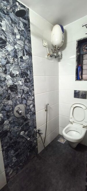 Bathroom in 2 BHK Apartment at Om Balaji Kripa CHS, Nerul Sector 19 – for Rent