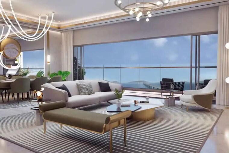 Living Room, l-and-t-the-gateway 3 Bedroom 1290 Sq.Ft. Apartment In Sewri Mumbai 10024812