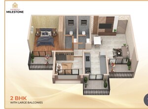 Floor Plan in 1 BHK Apartment at Deeplaxmi Shreeji Milestone, Belawali – for Sale
