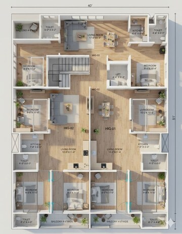Floor Plan in 3 BHK Builder Floor at Dlf Ankur Vihar – for Sale