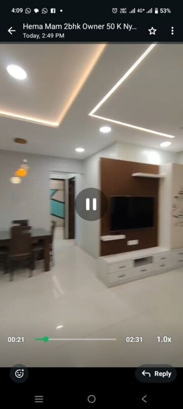 Living Room in 2 BHK Apartment at Nyati Elysia, Kharadi – for Rent