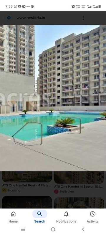 Swimming Pool in 4 BHK Apartment at ATS One Hamlet, Sector 104 – for Rent
