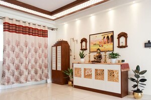 Living Room in 3.5 BHK Apartment at Prestige Lakeside Habitat, Varthur – for Rent