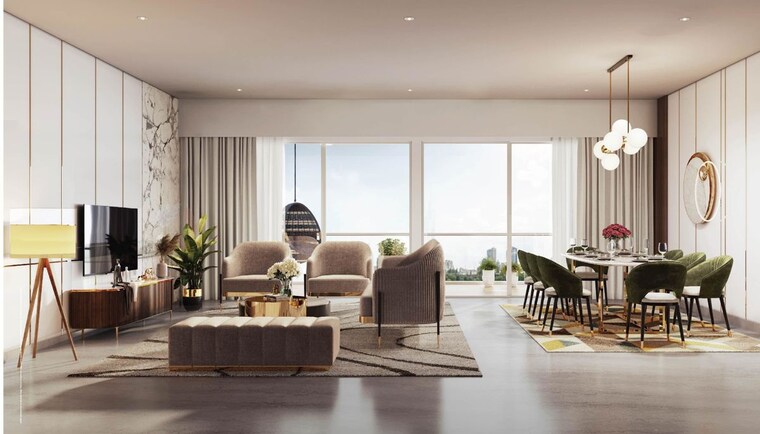 Living Room, godrej-skyline 3 Bedroom 1550 Sq.Ft. Apartment In Koregaon Park Pune 10028724