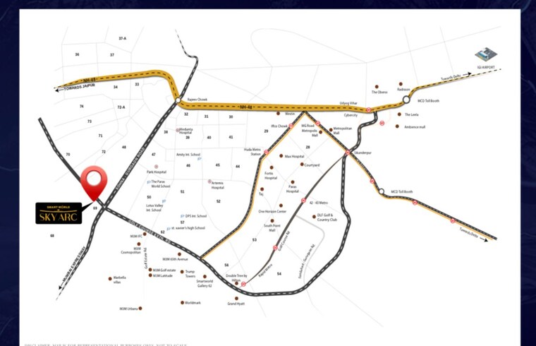 Map Location, smart-world-sky-arc 3.5 Bedroom 2690 Sq.Ft. Apartment In Dhani Gurgaon 10028850