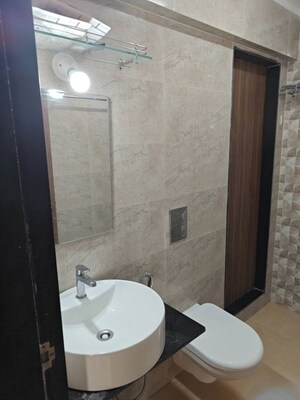 Bathroom in 1 BHK Apartment at Mahavir Square, Manpada – for Rent