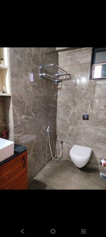 Bathroom in 3 BHK Apartment at Swastik Heights, Near Vaishno Devi Circle On Sg Highway – for Rent