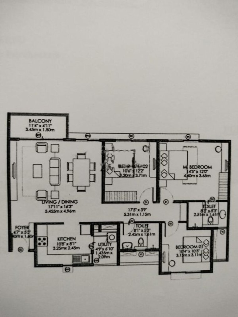 Floor Plan, godrej-aqua 3 Bedroom 1212 Sq.Ft. Apartment In International Airport Road Bangalore 10031201