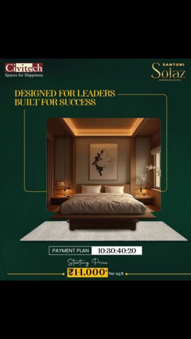 Bedroom, civitech-santoni Studio 1010 Sq.Ft. Apartment In Sector 16b Greater Noida Greater Noida 10025883