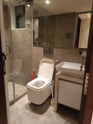 Bathroom in 3 BHK Apartment at Sadguru Venus, Mahim – for Rent