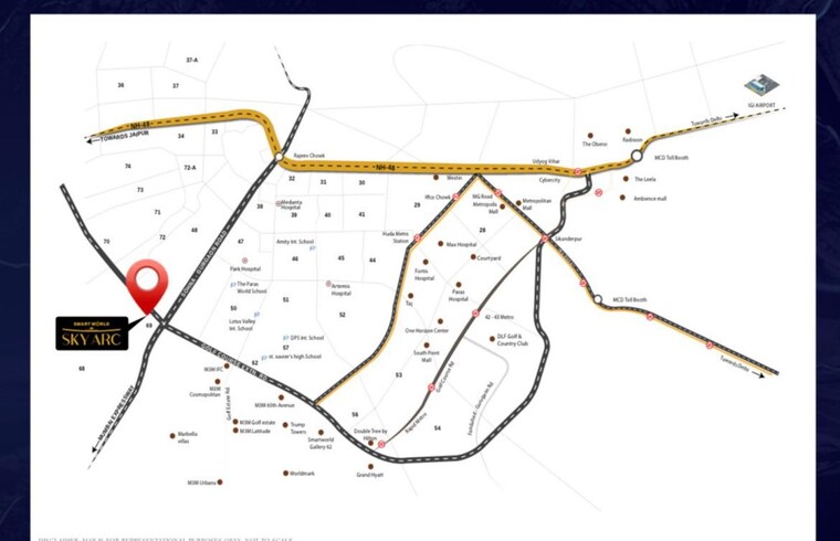 Map Location, smart-world-sky-arc 4 Bedroom 3270 Sq.Ft. Apartment In Dhani Gurgaon 10033393