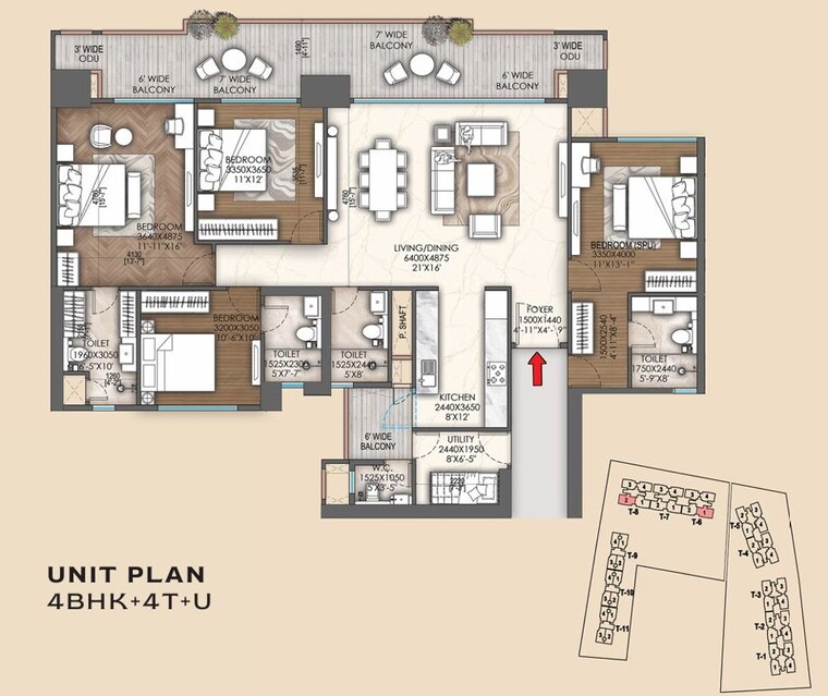 Floor Plan, signature-global-sarvam 3 Bedroom 2040 Sq.Ft. Apartment In Sector 37d Gurgaon 10034600