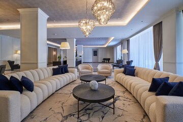 Living Room in 5 BHK Apartment at Acropolis Purple Voyage To The Stars, Nibm Road – for Sale