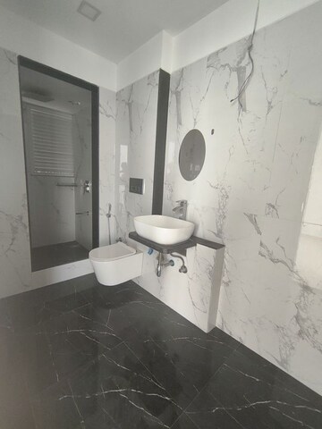 Bathroom in 3 BHK Apartment at Ruparel Ariana, Parel – for Rent