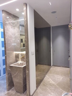 Bathroom in 3 BHK Apartment at Ruparel Ariana, Parel – for Rent