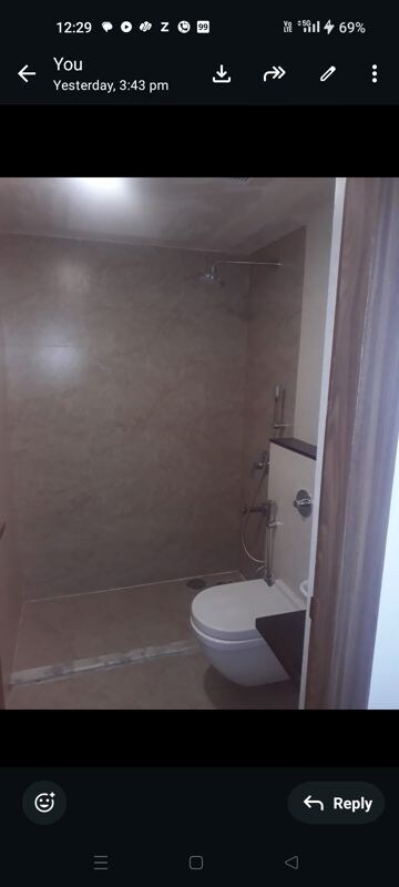 Bathroom in 3 BHK Apartment at Omkar Vayu, Mahim – for Rent