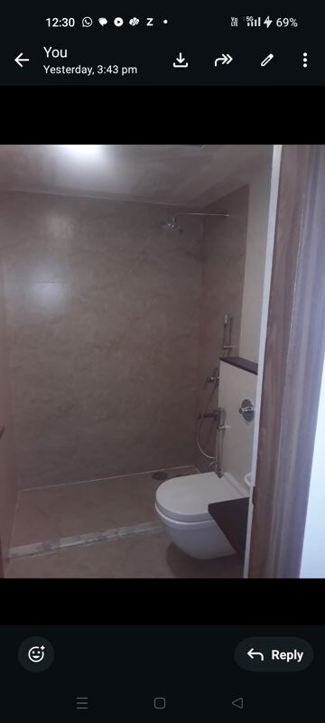 Bathroom in 3 BHK Apartment at Omkar Vayu, Mahim – for Rent
