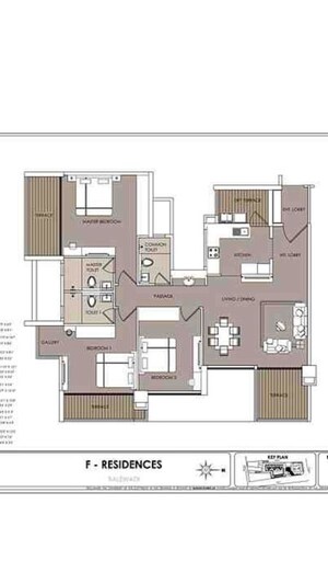 Floor Plan in 3 BHK Apartment at Eiffel F Residences, Balewadi – for Sale