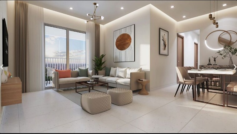 Living Room, kumar-purab 3 Bedroom 1472 Sq.Ft. Apartment In Hadapsar Pune 10036738