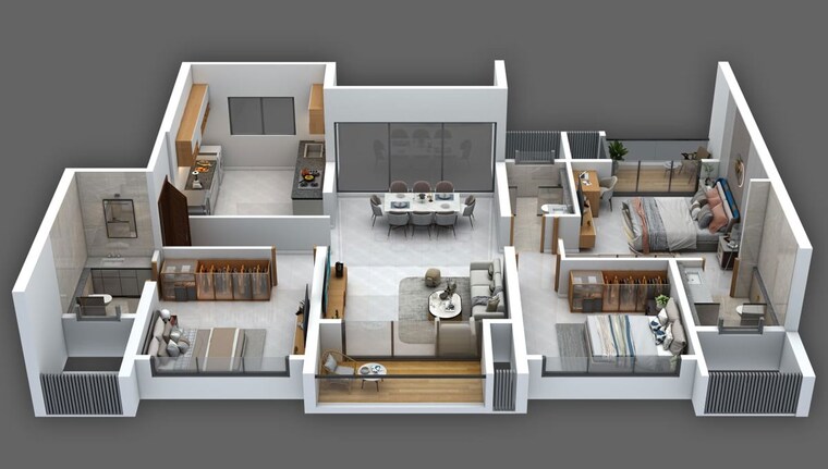 Floor Plan, vyom-avinea 2 Bedroom 960 Sq.Ft. Apartment In Hadapsar Pune 10036895
