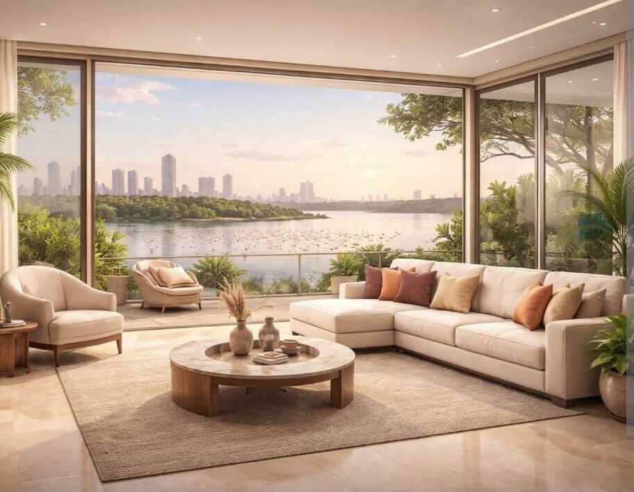 3 BHK + Study Room 1029 Sq.Ft. Apartment in Rustomjee Vista Bay