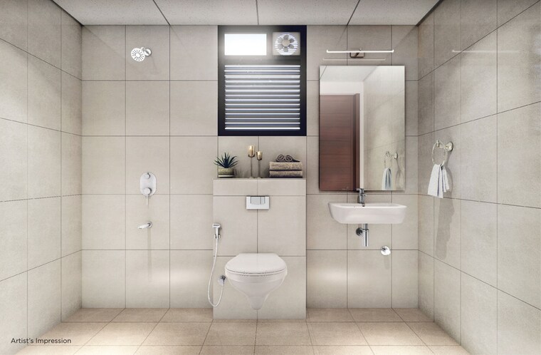 Bathroom, shapoorji-pallonji-joyville-hadapsar-annexe 3 Bedroom 1272 Sq.Ft. Penthouse In Hadapsar Pune 10037370