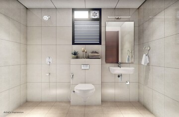 Bathroom in 3 BHK Apartment at Shapoorji Pallonji Joyville Celestia, Hadapsar – for Sale