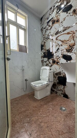 Bathroom in 2 BHK Builder Floor at Palm Residency Chhatarpur, Rajpur Khurd Extension – for Rent