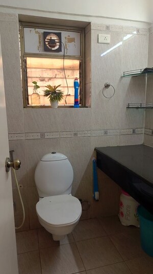 Bathroom in 2 BHK Apartment at Ajmera Bhakti Park, Bhakti Park – for Rent