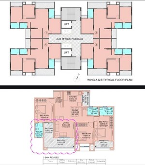 Floor Plan in 2 BHK Apartment at Tru Meadows, Kondhwa – for Sale