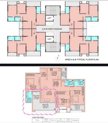 Floor Plan in 2 BHK Apartment at Tru Meadows, Kondhwa – for Sale