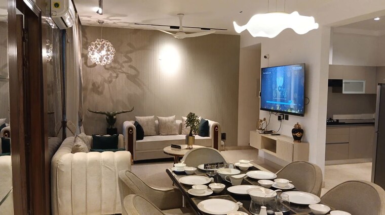 Dining area, maya-green-lotus-utsav 3 Bedroom 2100 Sq.Ft. Apartment In International Airport Road Zirakpur 10003166