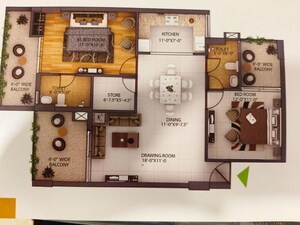 Floor Plan in 2 BHK Apartment at Capital Paradise, Pathribagh – for Sale