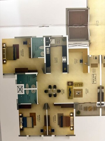 Floor Plan in 3 BHK Apartment at Mantri Webcity, Hennur – for Sale