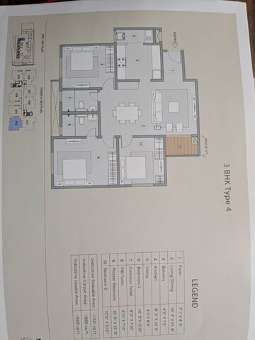 Floor Plan in 2.5 BHK Apartment at Puravankara Purva Zenium, Hosahalli – for Sale