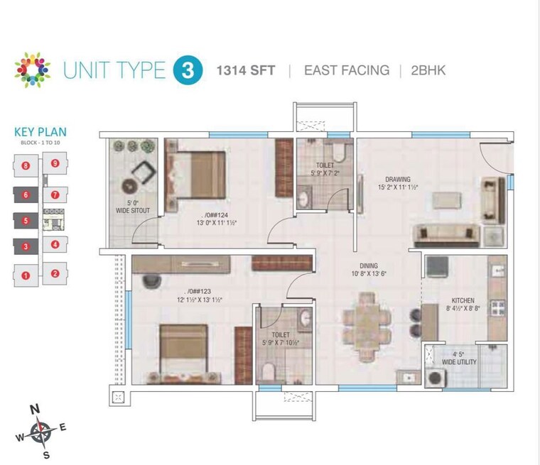 Floor Plan, my-home-avatar 2 Bedroom 1314 Sq.Ft. Apartment In Gachibowli Hyderabad 10045911